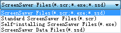 Select the right file type to save your ScreenSaver as a self-installing ScreenSaver...